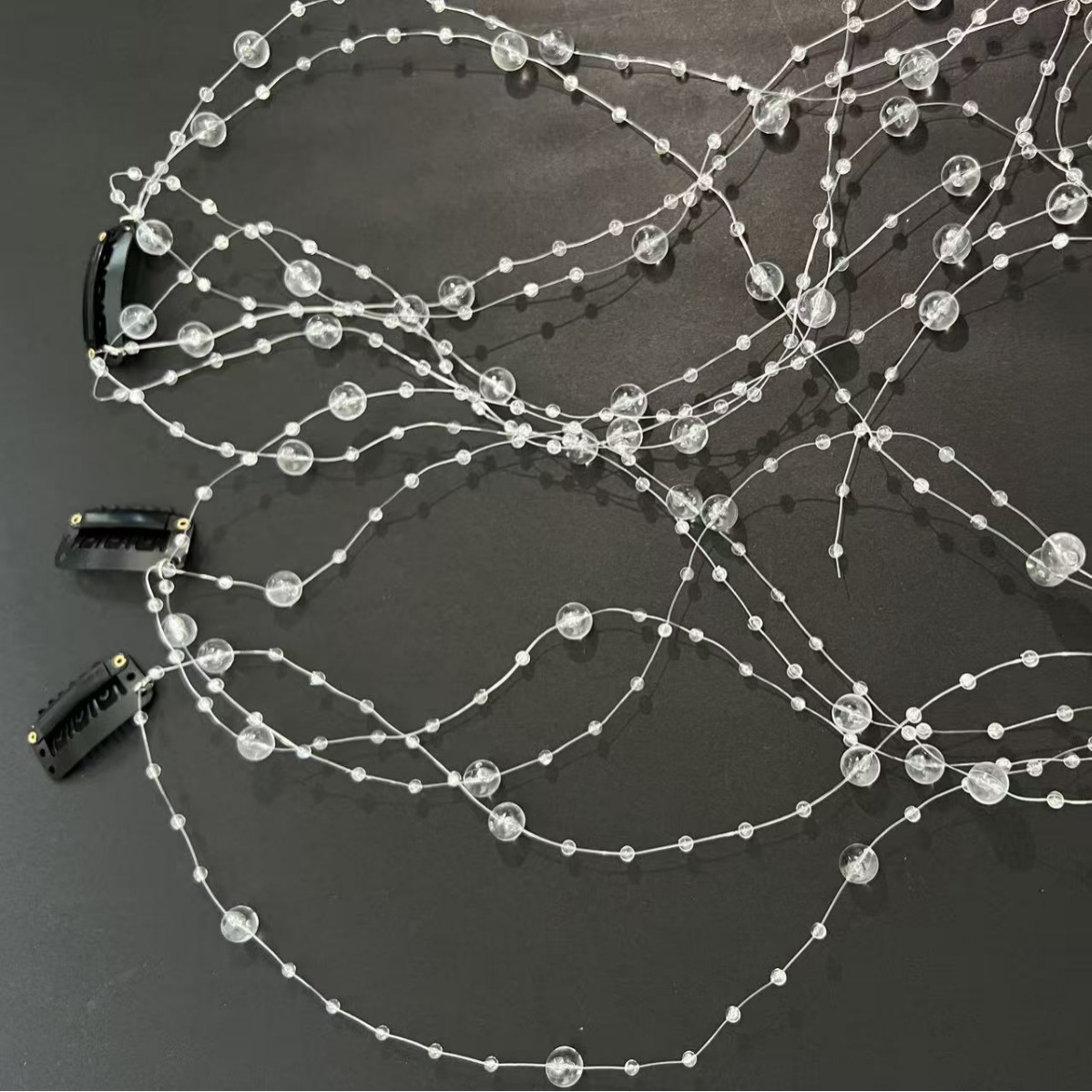 Cross-border pearl braided hair chain, invisible fishing line tassel hair chain, internet-famous starry sky atmosphere braided hair chain hairpin