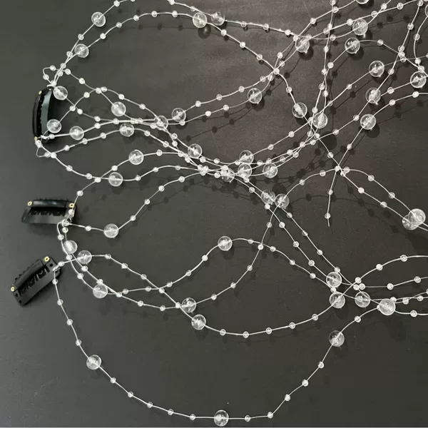 Cross-border pearl braided hair chain, invisible fishing line tassel hair chain, internet-famous starry sky atmosphere braided hair chain hairpin