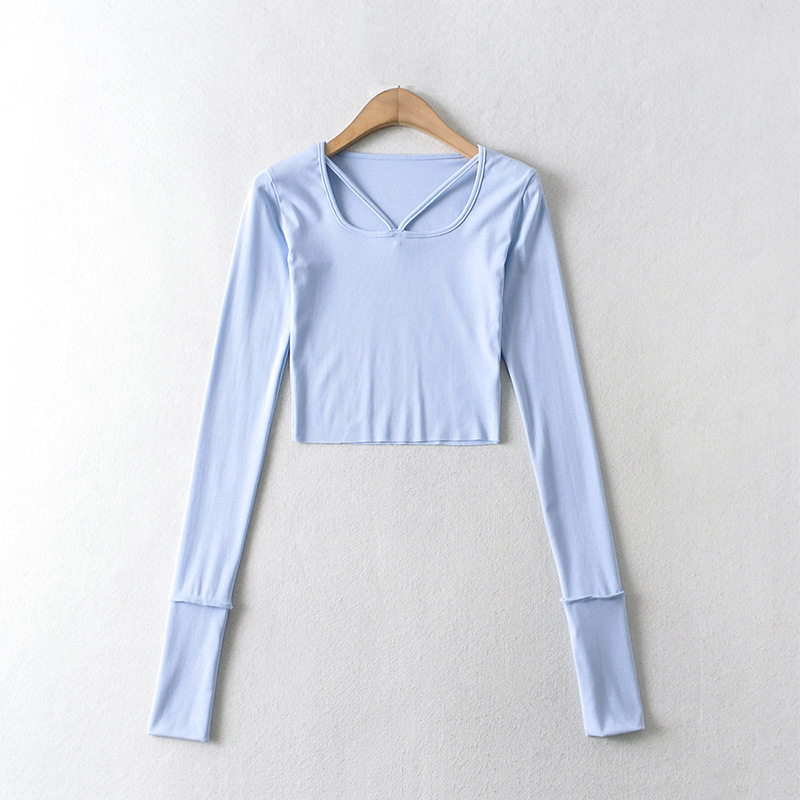 stitching long-sleeved tight-fitting top NSAM45456