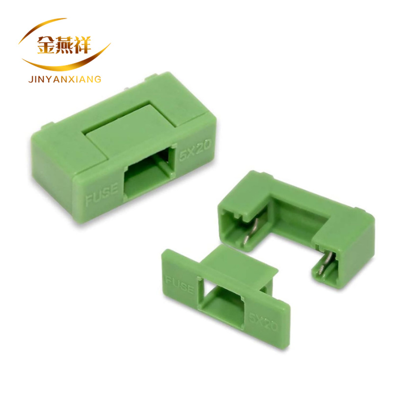保险丝座 PTF-77/78/76 5*20MM保险管 绿色 带盖 外脚22MM 内脚15