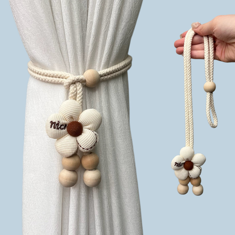 Correas de cortina de flores de dibujos animados TEMU transfronterizas listas para fábrica sin perforación, succión magnética y accesorios de cortina sin instalación image 8