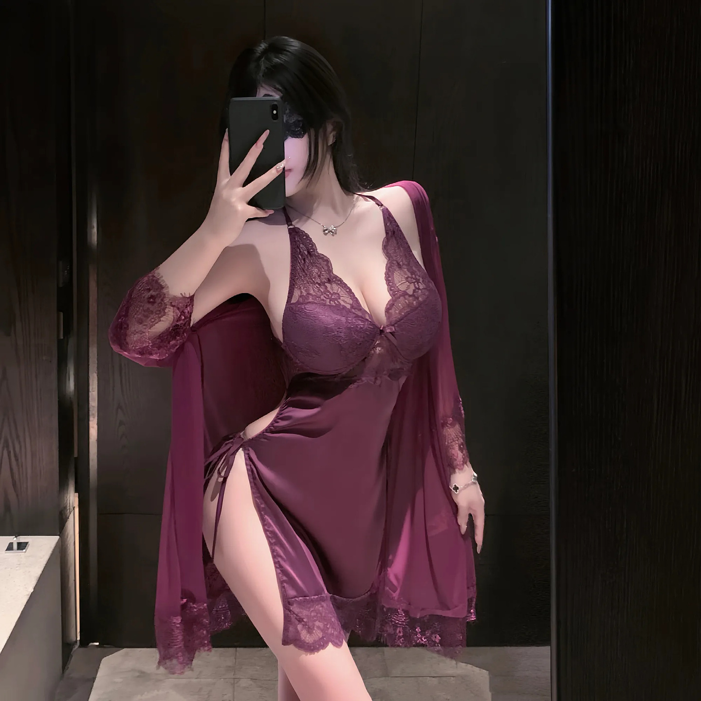 夜琴性感睡衣大码吊带睡裙睡袍浴袍新娘晨袍女家居服套装夏季7753
