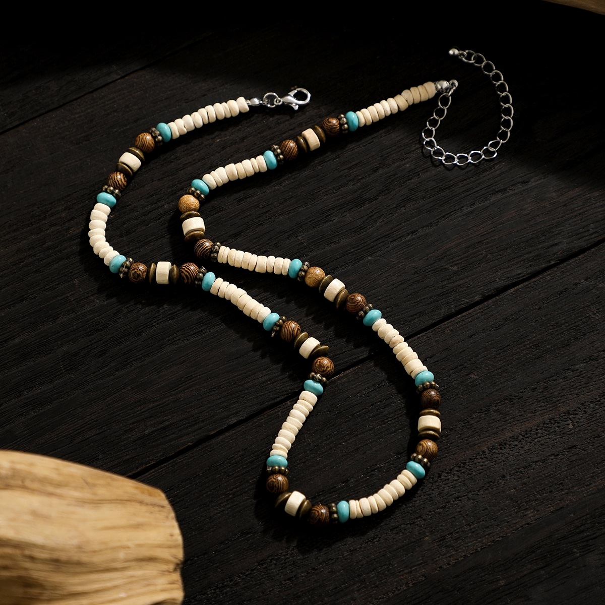 12g Weight Beads Pendant Material Necklace Classification Beads Chain Material 1 Piece Quantity Casual Occasion Wooden beads Material Geometric Pattern Men's Gender Beaded Design Basic Style Basic Geometric Wooden Beads Beaded Men's Necklace 5