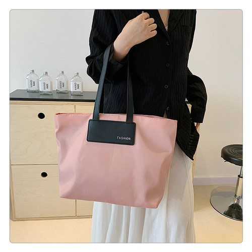 Nylon Large Shoulder Bag for Women - 2024 Summer New Retro Style, Large Capacity, Lightweight, Casual and Commute Tote Bag