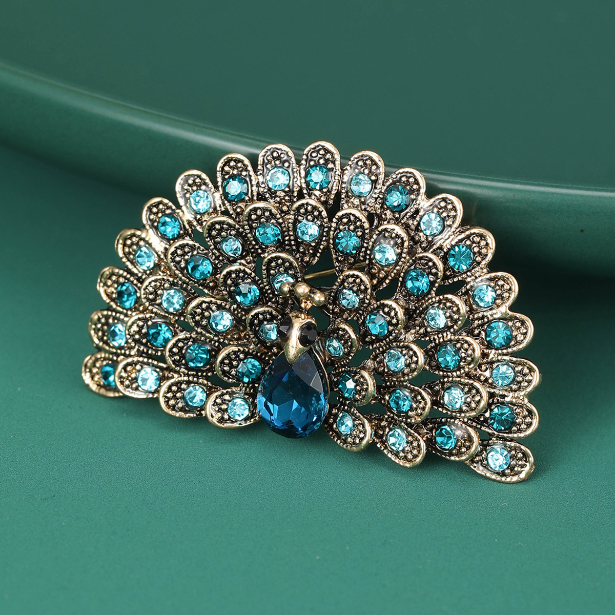 16g Weight Rhinestones Inlay Material Brooches Classification Banquet Occasion Alloy Material Peacock Pattern All Seasons Season Women's Gender Inlay Design Retro Style Retro Pin Peacock Alloy Inlay Rhinestones Women's Brooches 17