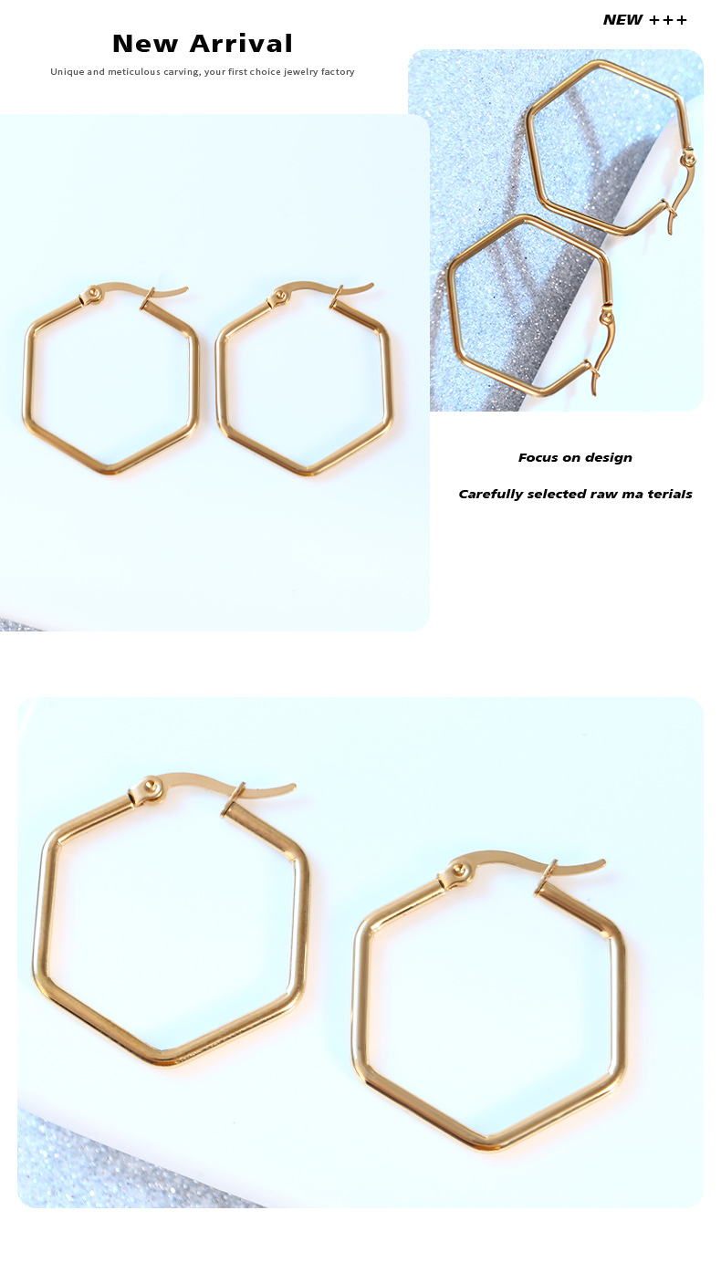 Simple Style Geometric Stainless Steel Plating Earrings 1 Pair