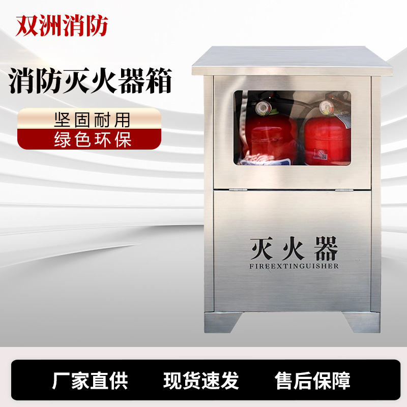不锈钢灭火器箱玻璃面304加厚可视化消防箱4kg2具装消防箱灭火箱