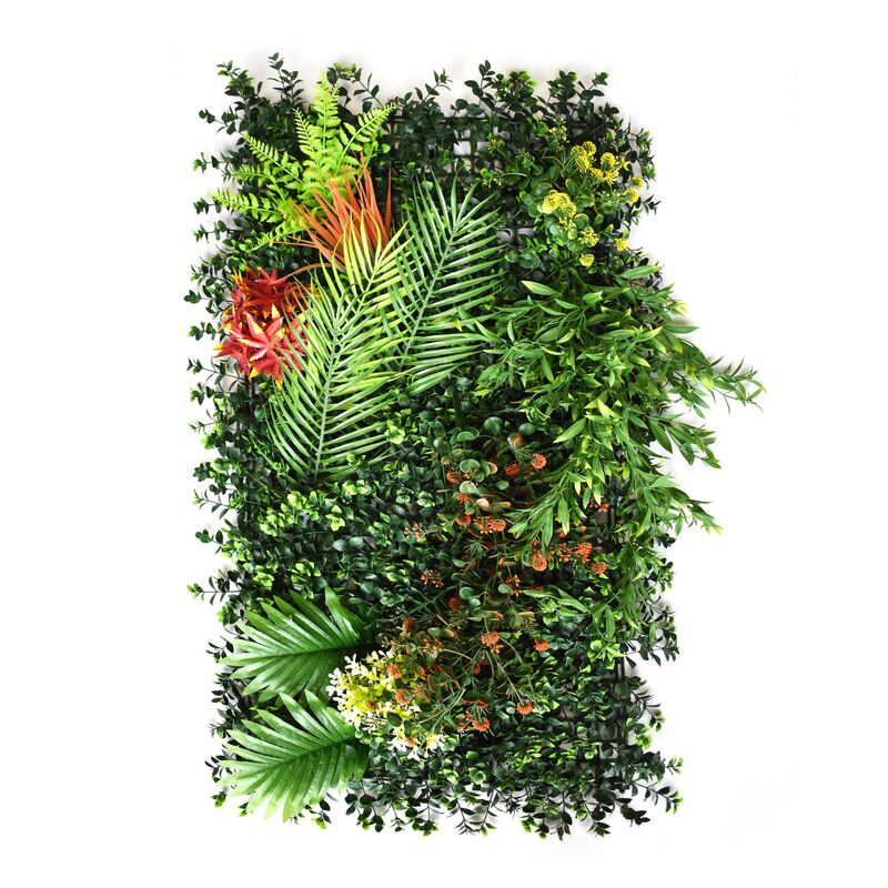 跨境热卖仿真植物墙造景装饰假花墙尤加利米兰装饰植物塑料背景墙|undefined