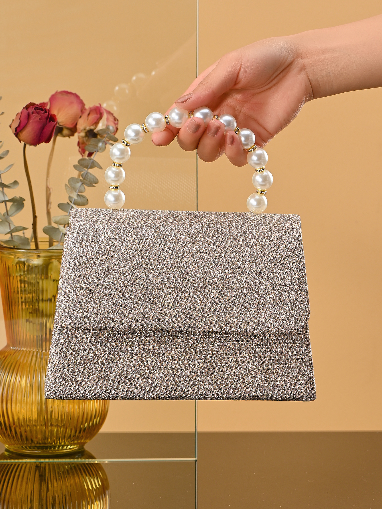 Beaded Square Evening Handbag For Ladies - Elegant Party Accessory_voghion.com
