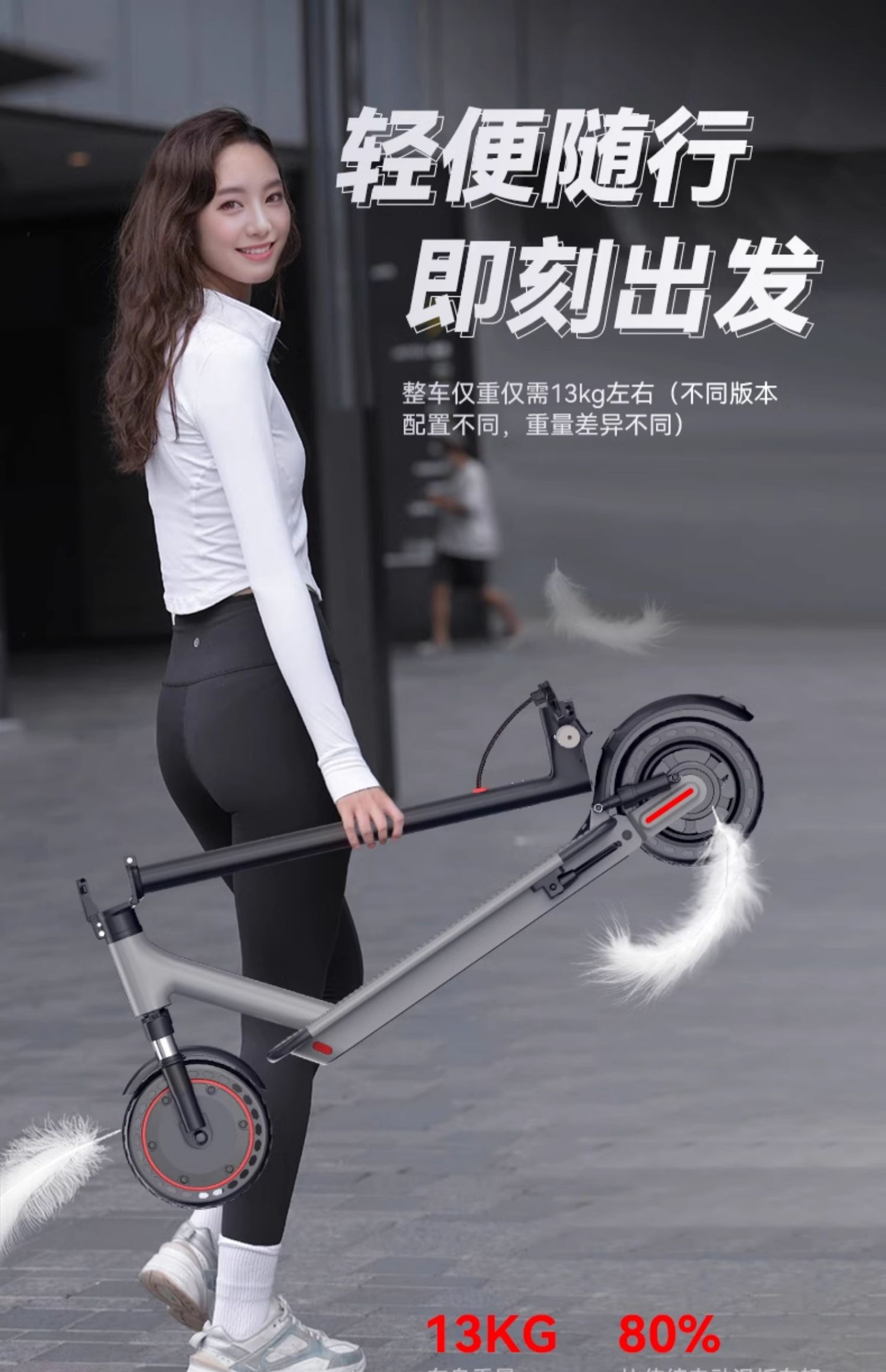 Electric Scooter Folding Electric Vehicle for Adults to Drive to Work, Women's Light and Small Commuting Portable Scooter