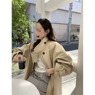 韩国东大门秋季新款小众设计感短款风衣孕妇外套女