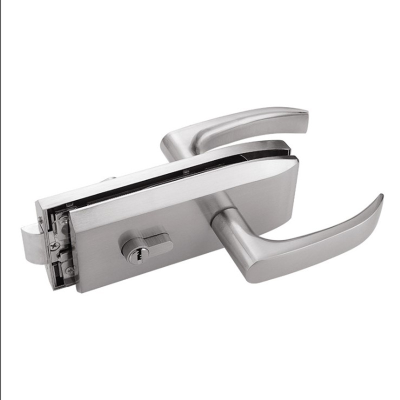 Single-door, single-gap glass door lock for wholesale office partition, high partition glass handle lock, requires drilling