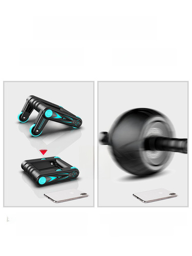 Folding Abdominal Roller Men's Fitness Equipment Curl Abdominal Wheel Women's Push-up Home Fitness