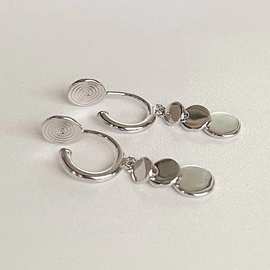 蚊香盘耳夹无耳洞女银色流苏耳饰气质冷淡风高级感小众设计感耳夹