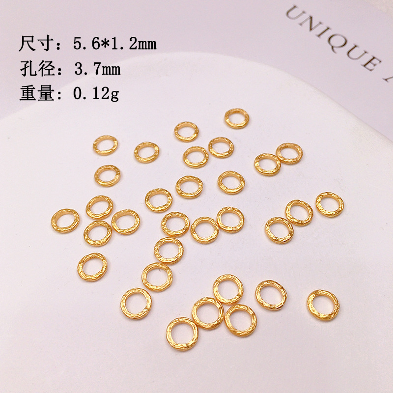 S925 silver gold-plated plate wrapped UFO beads spacer accessories string bracelet necklace string braided rope diy semi-formed