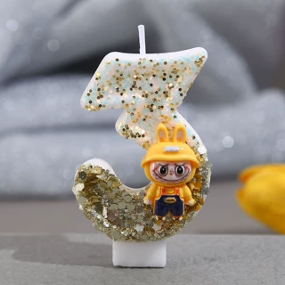 网红创意生日蛋糕卡通数字蜡烛周岁儿童派对场景装饰可爱跨境潮玩