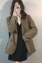 西装外套女2024春秋季新款韩版炸街小个子高级设计感垫肩西服上衣