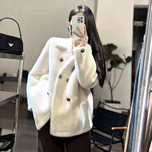 2025冬季年轻新款羊羔绒领宽松大码皮草毛毛仿水貂毛外套女