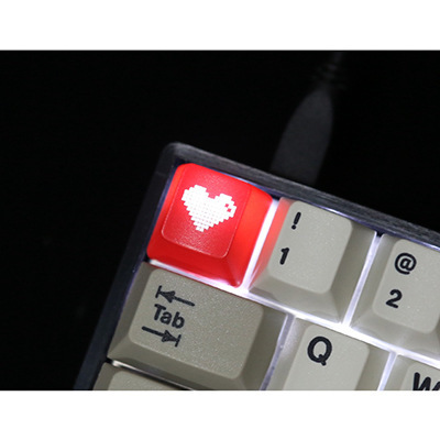 Mechanical keyboard red love pixel heart ESC key cap direction keys R1 transparent enter key MAC key Mechanical keyboard red love pixel heart ESC key cap direction keys R1 transparent enter key MAC key