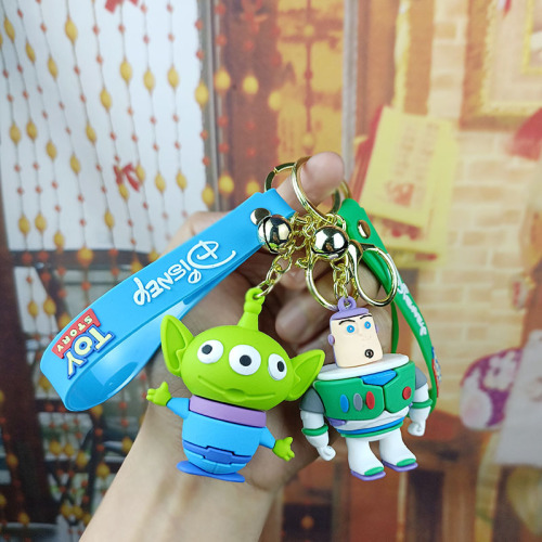 Cross-border Toy Story keychain bag pendant Buzz Lightyear Strawberry Bear three-dimensional doll key pendant