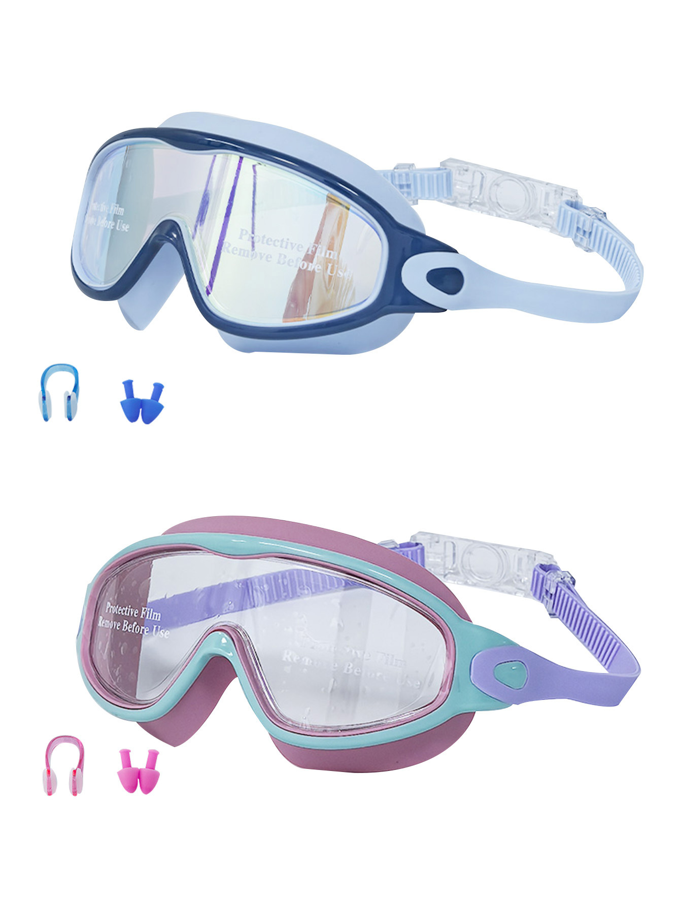 YL2100 어린이 마카 블루 골드 도금 + 퍼플 핑크 투명 상자