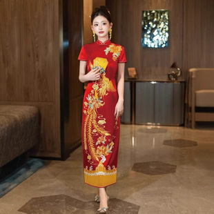 2025 New Arrival Heavy Industry Bride New Chinese Style Toast Dress Wedding Dress Back Door Dress New Wedding Dress New Cheongsam Summer