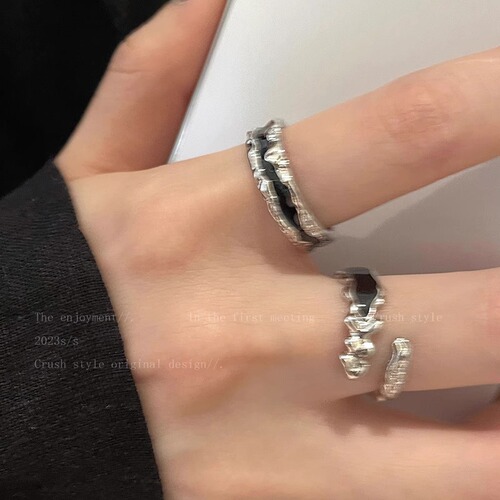 Ring for men, trendy brand, niche design, high-end, cool and individual, handsome, hip-hop, American style, adjustable opening for couples