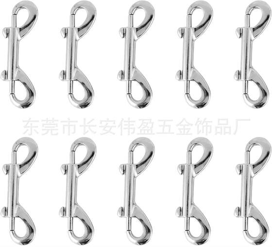 Amazon Pet Traction Buckle Zinc Alloy Double Head Buckle 7cm 10cm Bag Buckle Metal Buckle Pet Hanging Buckle