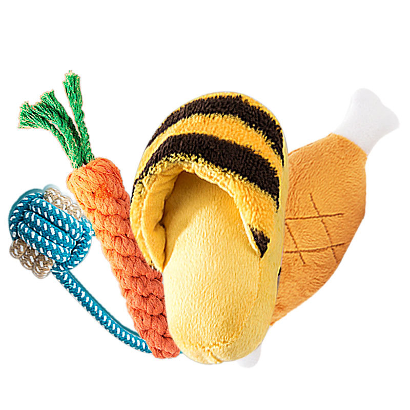 Cachorro perro juguete de sonido juguete mordedura-resistente molar cachorro aliviar oso peluche mediano y pequeño perro mascotas suministros al por mayor