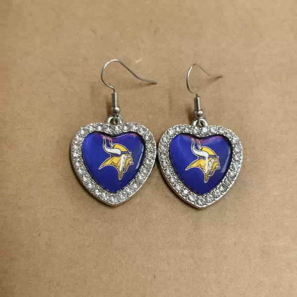 New NFL Football Team Kansas City Chiefs Logo Ear Hook Earrings Time Gemstone French Earrings Wholesale