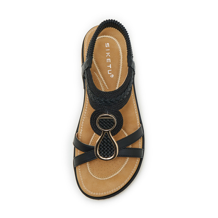 Sandal nữ đế xuồng cao gót 9 cm quai chéo bản to — Champagne màu, màu đen, màu xám chi tiết 31