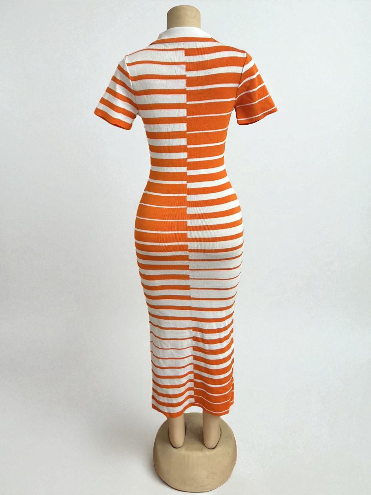 GraceChic 2025 Nuovo vestito estivo in maglia a righe bianche e nere per le donne taglie forti transfrontaliere Commercio estero africano da donna_voghion.com