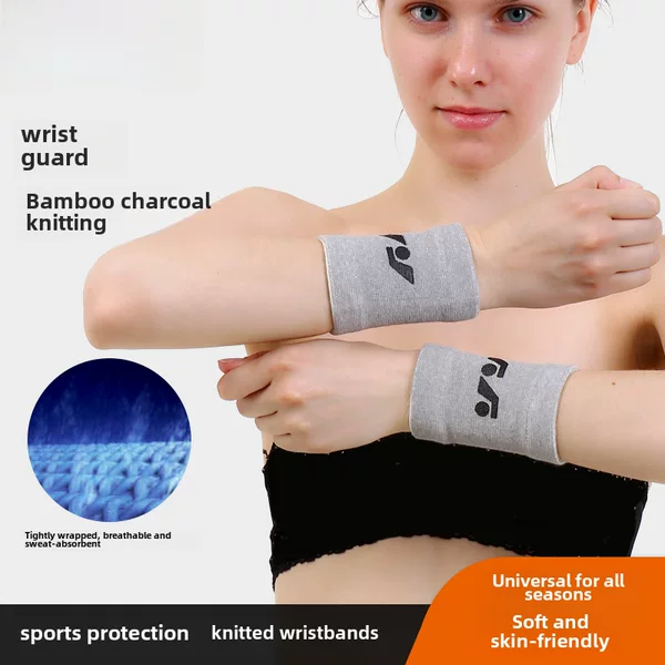 Bamboo Charcoal Wrist Guards Thin Sweat-Absorbent Cycling Running Badminton Fitness Sports Knitted Warm Wrist Guards Manufacturer Wholesale