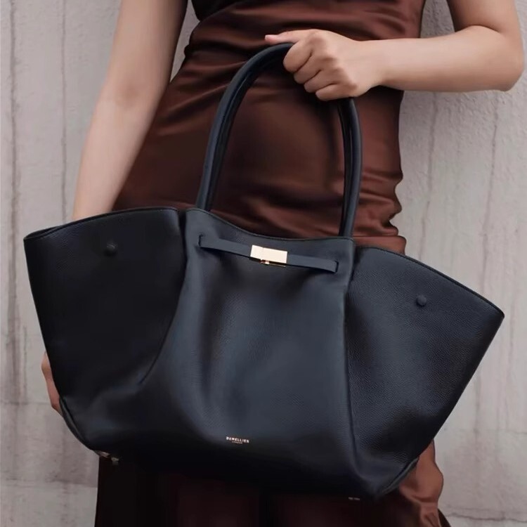 Carefully Selected Demellier Wing Bag Autumn and Winter Genuine Leather Satchel Dumpling Bag Large Capacity Commuter Tote Bag for Women