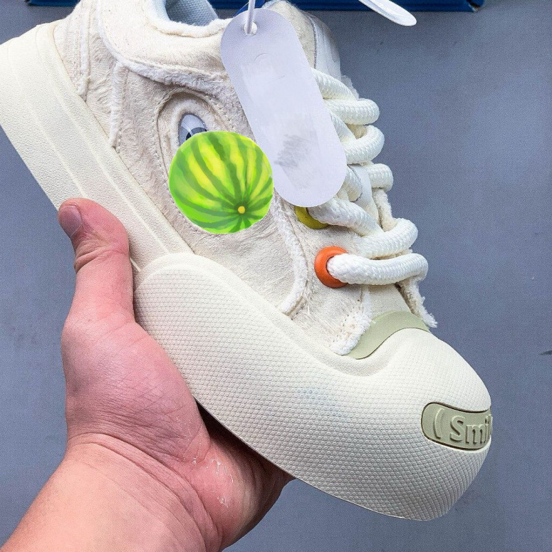 Putian 24 High Verion Open Smile Canva Thick Sole Height Increaing Ugly Cute Round Toe New White Shoe Couple_vogvips.com