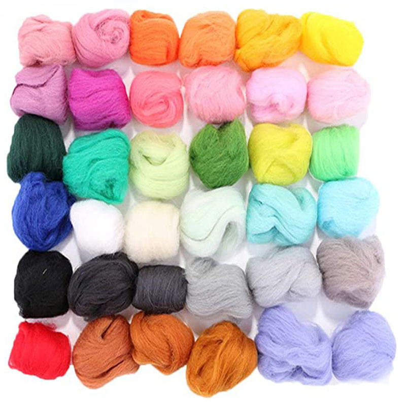 Factory direct 66s wool felt stamp music material bag handmade DIY needle felt wet felt color wool strip wholesale Factory direct 66s wool felt stamp music material bag handmade DIY needle felt wet felt color wool strip wholesale