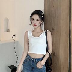 A white off-the-shoulder crop top for women, 2023 summer new arrival, tight fit, outerwear, hot girl base layer.