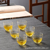 收藏手作聞香杯耐熱玻璃品茗杯壹口杯功夫茶杯小酒杯錘紋六角杯