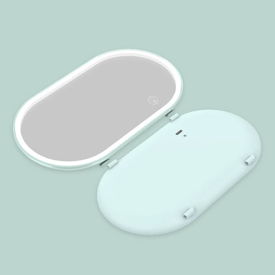 Sun visor rearview mirror makeup mirror stepless dimming Macaron - light-green