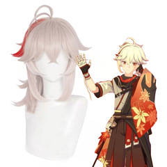 豆蔻動漫假髮 原神稻妻城假髮 桐生萬葉cos假髮楓原萬葉 挑染扎發