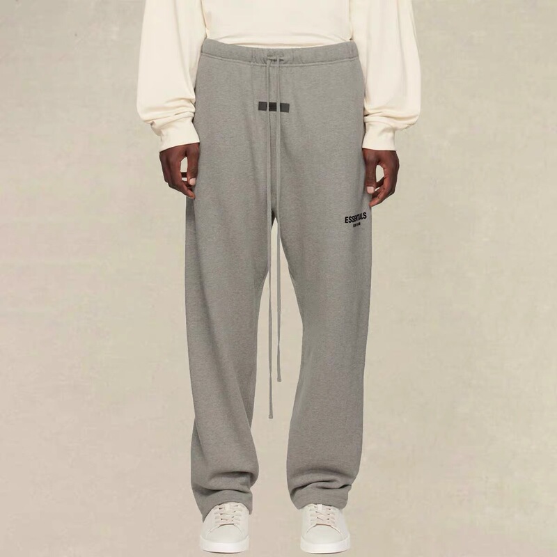 Essentials American High Street Fashion Brand American Style Autumn and Winter Sweatpants Straight-Leg Fleece-Lined Long Pants for Men