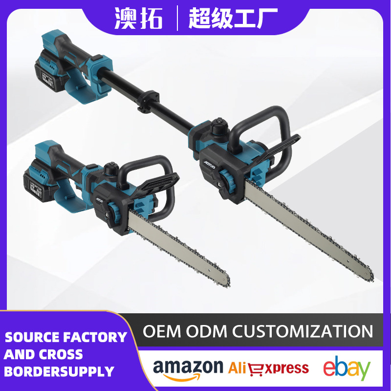 Sierra telescópica sin escobillas eléctrica de litio eléctrica portátil para el hogar recargable jardín mini motosierra mediana al aire libre
