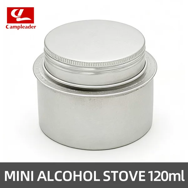 Outdoor Mini Alcohol Stove Ultra-Light Portable Stove Head Aluminum Alloy Stove for Liquid and Solid Alcohol Blocks Camping 120ML