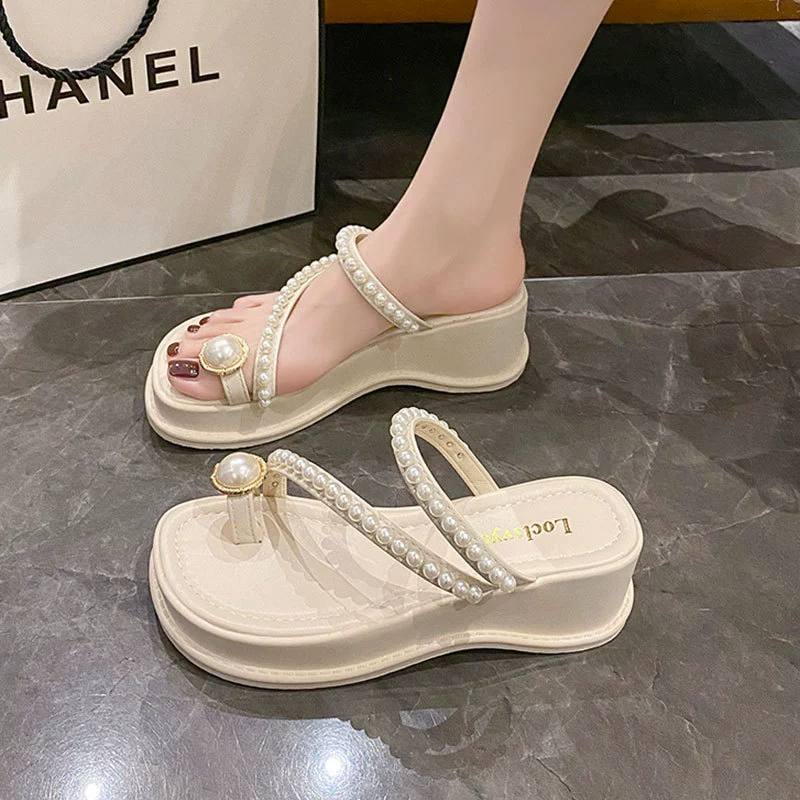 Дизайнерские нишевые босоножки на высоком каблуке, оптовая продажа, новые слипоны на танкетке, французские шлепанцы на толстой подошве.