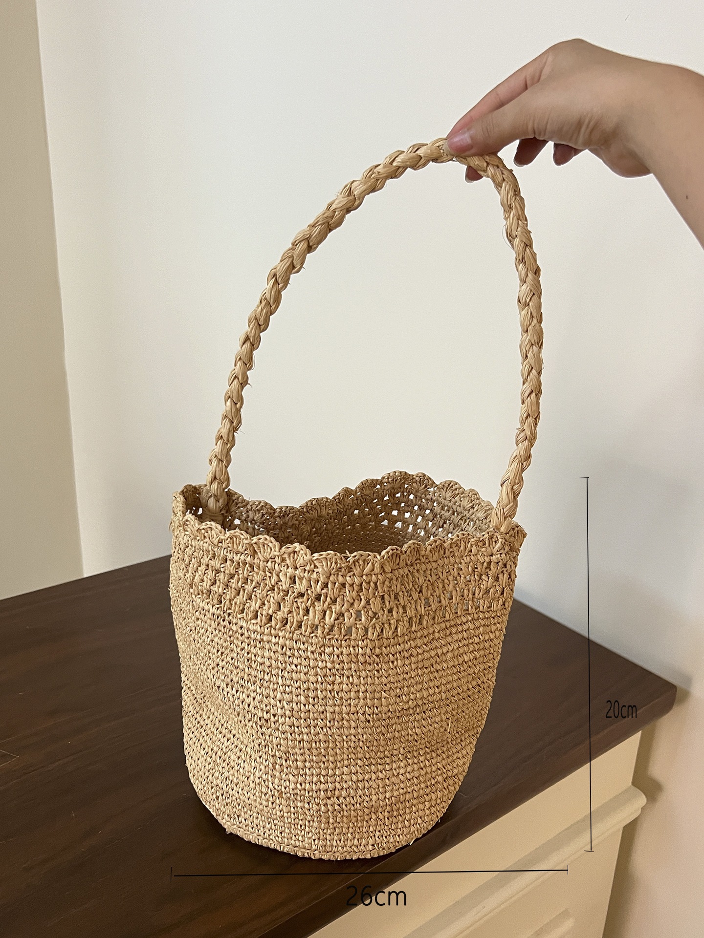 Women's Raffia Woven Bag - Summer Beach Vacation Style Shoulder Handbag, Korean Style Straw Bag - Thumbnail 6
