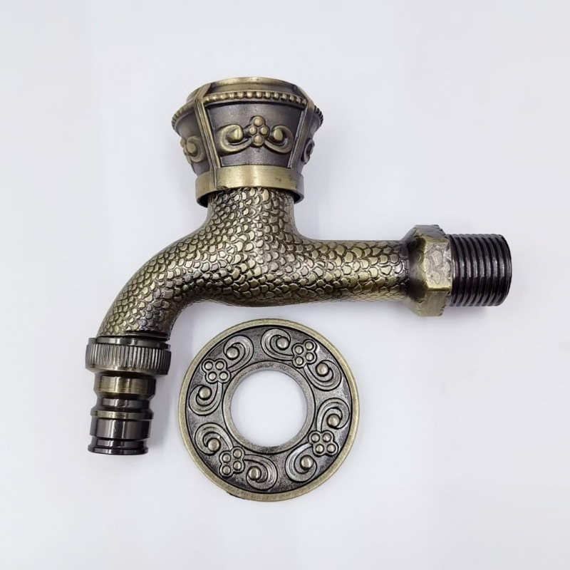 Antique Bronze-Patterned Faucet Specifically for Washing Machines, European-Style Copper Core, Exclusively for Cross-Border Export