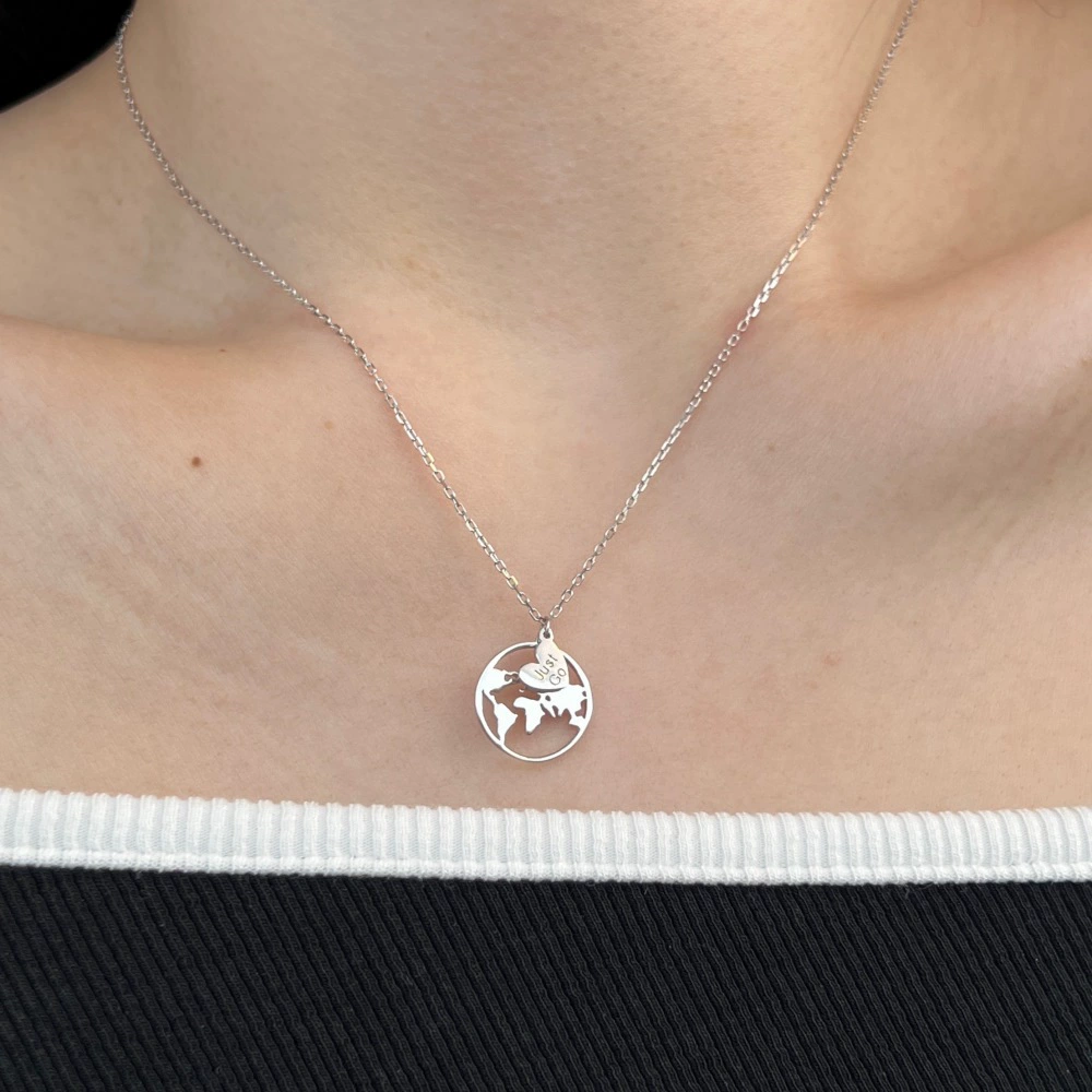 Sophisticated universal necklace, design pendant, chain for key bag , silver 925 sample