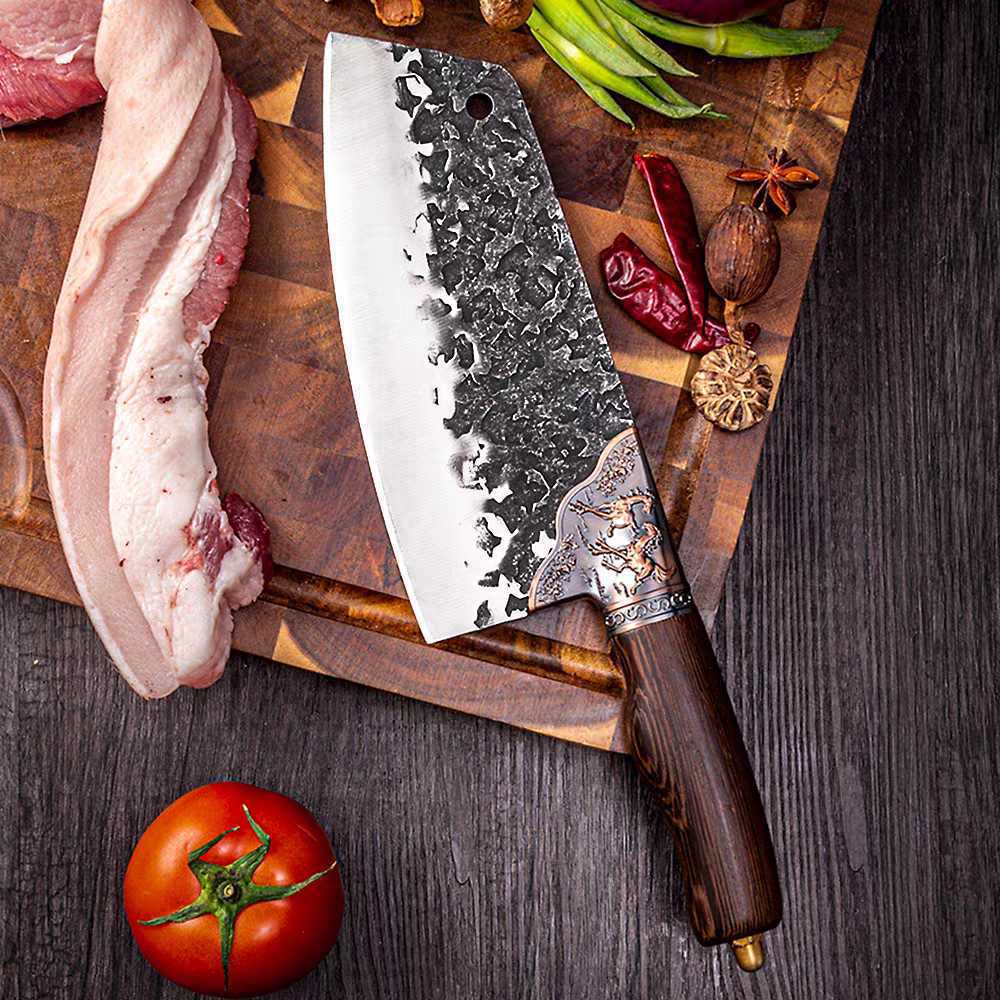 Kit de cuchillo de cocina forjado, cuchillo de corte doméstico, cuchillo de corte ultra cortado, cuchillo afilado, cuchillo de cocina, chef