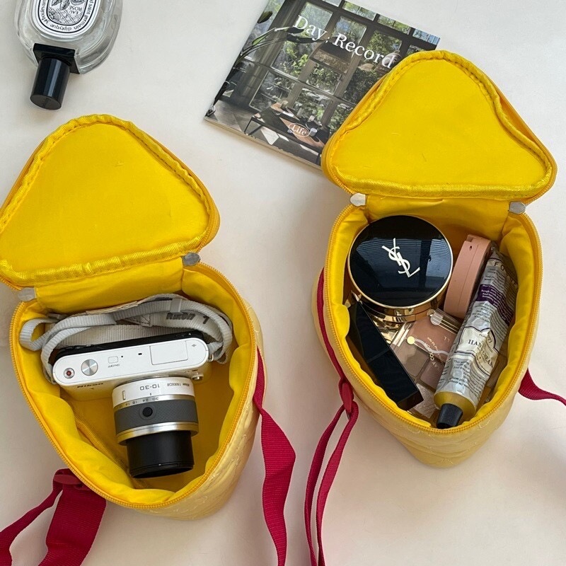 Cheese Camera Bag, Instant Camera Storage Bag, Ccd/Mini12 Triangular Anti-Collision Protective Case, Cute Cross-Body Photography Bag