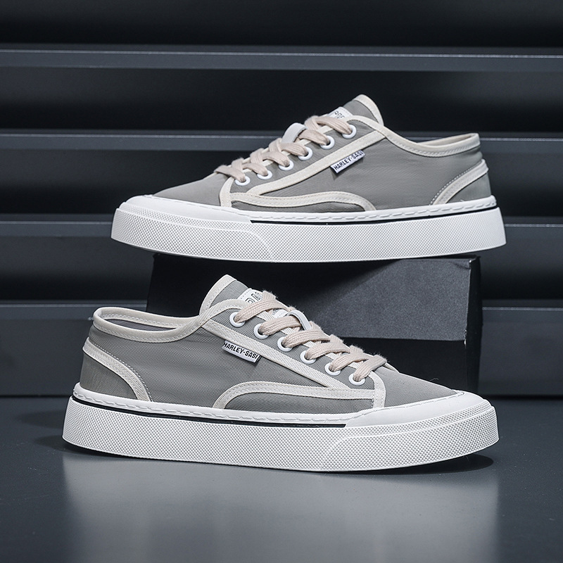 New Canvas Shoes Men's Summer Breathable Non-Odor Non-Slip European Men's Shoes Fashion Tide Shoes in stock Support for Hair